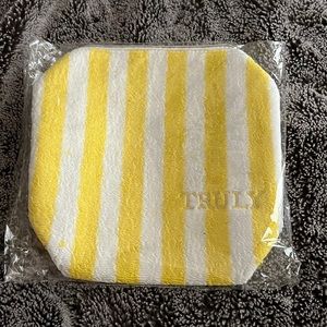 TRULY Yellow and White striped Cosmetic Bag for Stylish Organization